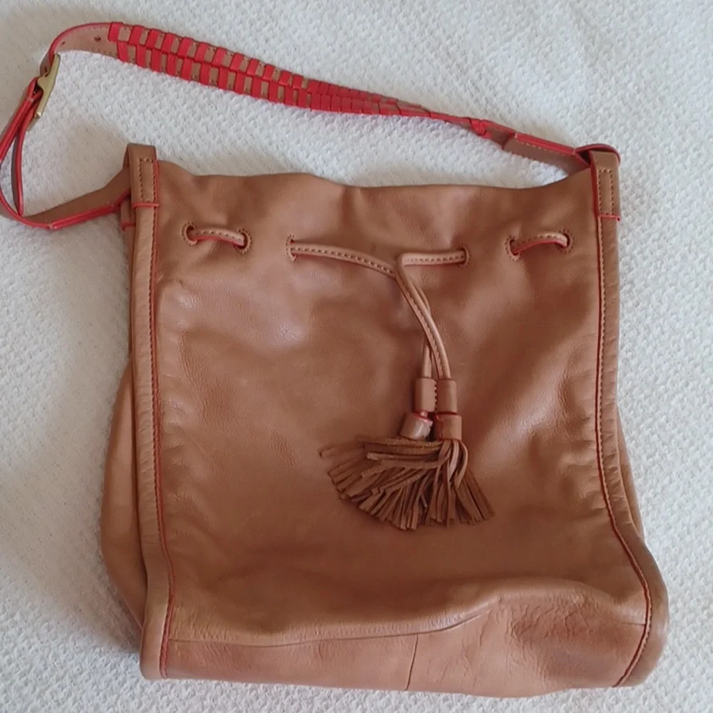 Fossil "Claire" Cow Hide Leather Drawstring Bag - Picture 13 of 14